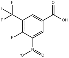 4-氟-3-硝基-5-三氟甲基苯甲酸, 878572-17-9, 结构式