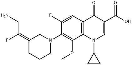 3-Quinolinecarboxylic acid, 7-[(3E)-3-(2-aMino-1-fluoroethylidene)-1-piperidinyl]-1-cyclopropyl-6-fluoro-1,4-dihydro-8-Methoxy-4-oxo- Struktur