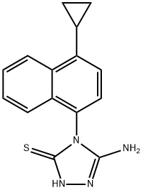 5-氨基-4-(4-环丙基-1-萘)-2,4-二氢-3H-1,2,4-噻唑-3-硫醇,878671-96-6,结构式
