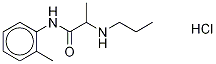 2-(プロピルアミノ)-M-プロピオノトルイジド塩酸塩 化学構造式