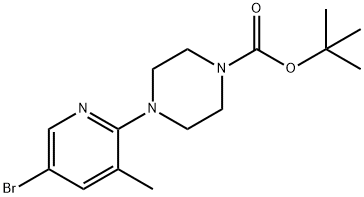 5-BROMO-2-(4-BOC-PIPERAZIN-1-YL)-3-METHYLPYRIDINE, 878809-70-2, 结构式