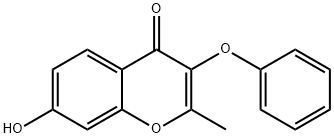 7-羟基-2-甲基-3-苯氧基-4H-1-苯并吡喃-4-酮 结构式