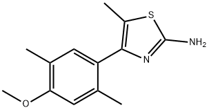 4-(4-メトキシ-2,5-ジメチルフェニル)-5-メチル-1,3-チアゾール-2-アミン 化学構造式