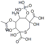 4-(アセチルオキシ)-5-アミノ-2,3,7-トリヒドロキシ-6-(ホスホノオキシ)-2,7-チオカンジカルボン酸 化学構造式