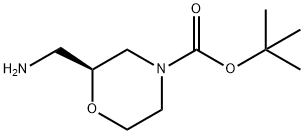 (S)-2-アミノメチル-4-BOC-モルホリン 化学構造式