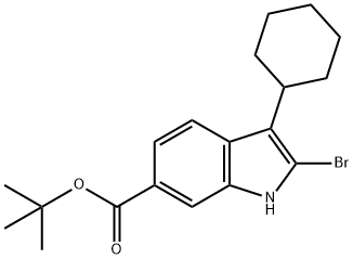 tert-butyl 2-bromo-3-cyclohexyl-1H-indole-6-carboxylate Struktur