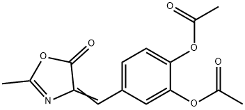 2-甲基-4-(3,4-二乙酰氧基苄叉)恶唑酮, 87950-39-8, 结构式