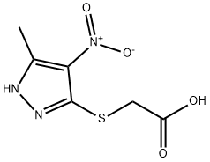 [(3-methyl-4-nitro-1H-pyrazol-5-yl)thio]acetic acid Structure