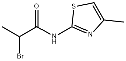 2-ブロモ-N-(4-メチル-1,3-チアゾール-2-イル)プロパンアミド 化学構造式