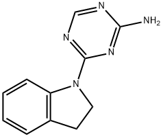 4-(2,3-ジヒドロ-1H-インドール-1-イル)-1,3,5-トリアジン-2-アミン 化学構造式