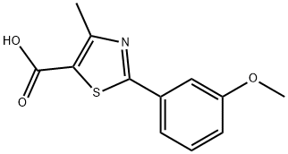 2-(3-甲氧基苯基)-4-甲基噻唑-5-羧酸, 879636-95-0, 结构式