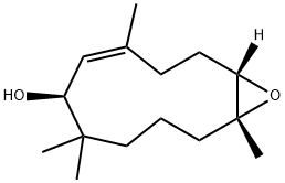 (1S,4Z,6S,11R)-4,7,7,11-Tetramethyl-12-oxabicyclo[9.1.0]dodec-4-en-6-ol Struktur