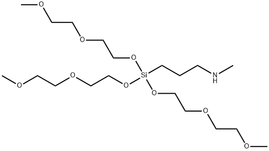 9,9-bis[2-(2-methoxyethoxy)ethoxy]-N-methyl-2,5,8-trioxa-9-siladodecan-12-amine 结构式