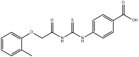 4-[[[[(2-METHYLPHENOXY)ACETYL]AMINO]THIOXOMETHYL]AMINO]-BENZOIC ACID Struktur