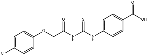 4-[[[[(4-CHLOROPHENOXY)ACETYL]AMINO]THIOXOMETHYL]AMINO]-BENZOIC ACID 结构式