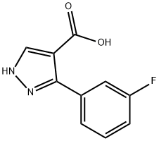 3-(3-fluorophenyl)-1h-pyrazole-4-carboxylic acid Struktur