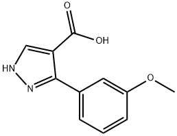 3-(3-methoxyphenyl)-1H-pyrazole-4-carboxylic acid, 879996-71-1, 结构式