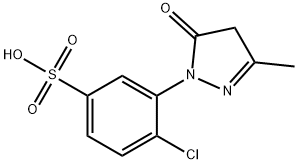4-Chloro-3-(3-methyl-5-oxo-2-pyrazolin-1-yl)benzenesulfonic acid Struktur