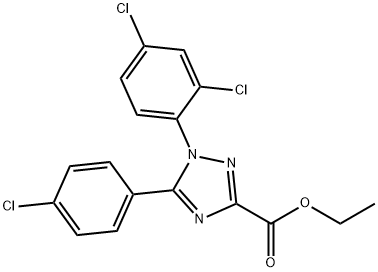 1H-1,2,4-Triazole-3-carboxylic  acid,5-(4-chlorophenyl)-1-(2,4-dichlorophenyl)-,ethyl  ester Structure