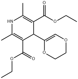 diethyl 4-(5,6-dihydro-1,4-dioxin-2-yl)-2,6-dimethyl-1,4-dihydropyridi ne-3,5-dicarboxylate 结构式