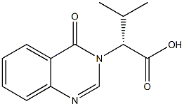 3-メチル-2-(4-オキソ-3(4H)-キナゾリニル)ブタン酸 化学構造式