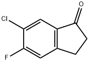 6-クロロ-5-フルオロ-2,3-ジヒドロ-1H-インデン-1-オン 化学構造式