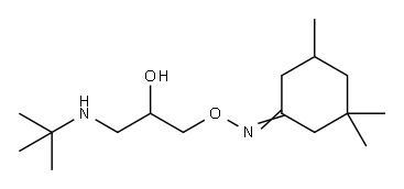 O-(2-hydroxy-3-(tert-butylamino)propyl)-3,3,5-trimethylcyclohexanone oxime Structure