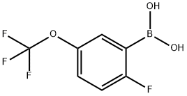 2-フルオロ-5-(トリフルオロメトキシ)ベンゼンボロン酸 化学構造式