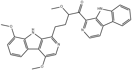 4-(4,8-Dimethoxy-9H-pyrido[3,4-b]indol-1-yl)-2-methoxy-1-(9H-pyrido[3,4-b]indol-1-yl)-1-butanone Structure