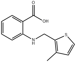 2-{[(3-メチル-2-チエニル)メチル]アミノ}安息香酸 化学構造式