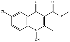 6-クロロ-1-ヒドロキシ-2-メチル-4-オキソ-1,4-ジヒドロキノリン-3-カルボン酸メチル 化学構造式