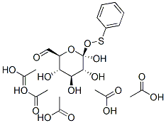 .beta.-D-gluco-Hexodialdo-1,5-pyranose, S-phenyl monothiohemiacetal, pentaacetate, (R)- Struktur