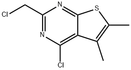 4-CHLORO-2-CHLOROMETHYL-5,6-DIMETHYL-THIENO[2,3-D]PYRIMIDINE Struktur