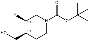(3S,4R)-N-BOC-3-氟-4-羟甲基哌啶, 882033-93-4, 结构式
