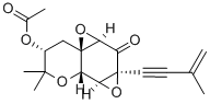 (3R,4aR)-3α-(アセチルオキシ)-3,4,7aα,7bβ-テトラヒドロ-2,2-ジメチル-6aα-(3-メチル-3-ブテン-1-イニル)-2H,5aαH-ビスオキシレノ[e,h]-1-ベンゾピラン-6(6aH)-オン 化学構造式