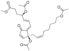 (4R,5E,7Z,12S,14Z)-4,12,20-Tris(acetyloxy)-9-oxo-5,7,10,14-prostatetren-1-oic acid methyl ester Struktur