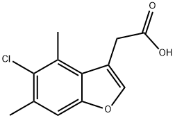 (5-クロロ-4,6-ジメチル-1-ベンゾフラン-3-イル)酢酸 化学構造式