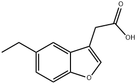 (5-エチル-1-ベンゾフラン-3-イル)酢酸 化学構造式