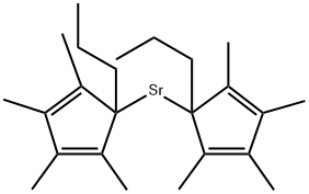 二(2,3,4,5-四甲基-1-丙基-2,4-环戊二烯-1-基)锶 结构式
