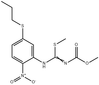 [2-メチル-3-[2-ニトロ-5-(プロピルチオ)フェニル]-1-イソチオウレイド]ぎ酸メチル 化学構造式