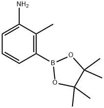 3-アミノ-2-メチルフェニルボロン酸, ピナコールエステル 化学構造式