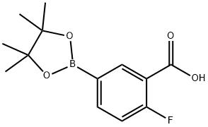 2-Fluoro-5-(4,4,5,5-tetramethyl-1,3,2-dioxaborolan-2-yl)benzoic acid Struktur