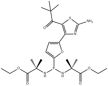 N,N'-[[5-[2-Amino-5-(2,2-dimethyl-1-oxopropyl)-4-thiazolyl]-2-furanyl]phosphinylidene]bis[2-methylalanine] diethyl ester