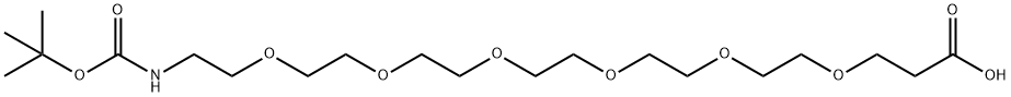21-[(tert-ブトキシカルボニル)アミノ]-4,7,10,13,16,19-ヘキサオキサヘンエイコサン酸 化学構造式