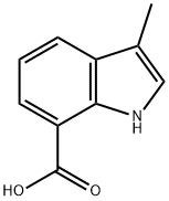1H-Indole-7-carboxylic acid, 3-Methyl- 化学構造式