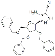 4-Amino-3-(2,3,5-tri-O-benzyl-beta-ribofuranosyl)-5-pyrazole carbonitr ile 结构式
