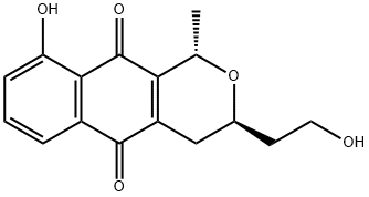 1H-NAPHTHO[2,3-C]PYRAN-3-ACETIC ACID, 3,4,5,10-TETRAHYDRO-9-HYDROXY-1-METHYL-5,10-DIOXO-(1S,3R)-,88293-09-8,结构式