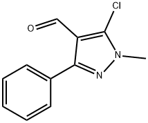 5-クロロ-1-メチル-3-フェニル-1H-ピラゾール-4-カルブアルデヒド 化学構造式
