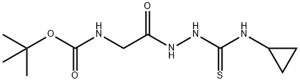 tert-Butyl 2-(2-(cyclopropylcarbamothioyl)hydrazinyl)-2-oxoethylcarbamate Structure