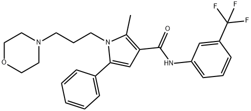 2-Methyl-1-[3-(4-morpholinyl)propyl]-5-phenyl-N-[3-(trifluoromethyl)phenyl]-1H-pyrrole-3-carboxamide Struktur